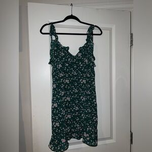 Green Floral Mini Dress